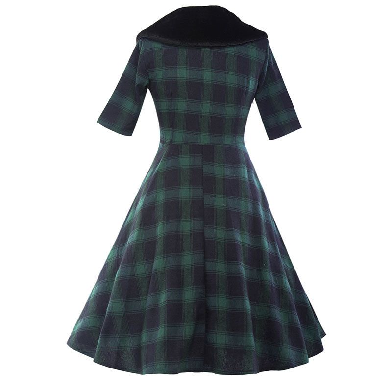 robe tartan vert