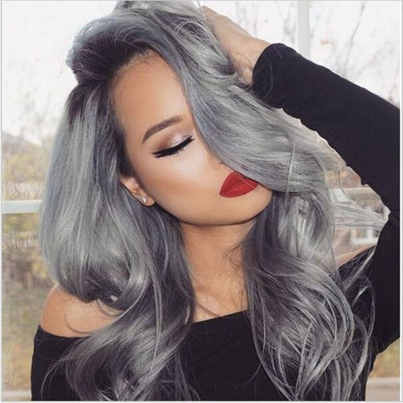 New Arrival 1b Grey Ombre Hair Wig Body Wave Hair Full Lace Wig