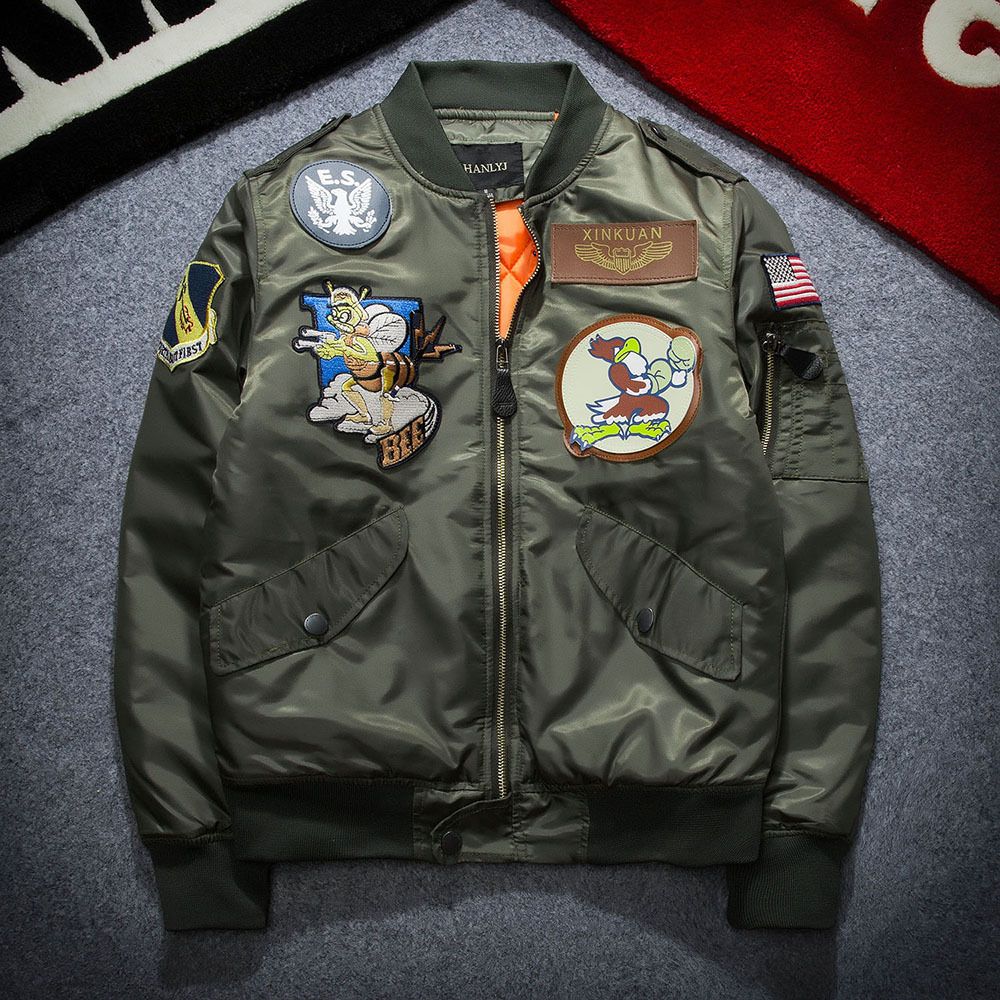 2017 New NASA Bomber Jacket Men Ma 1 Flight Jacket Pilot Air Force Male