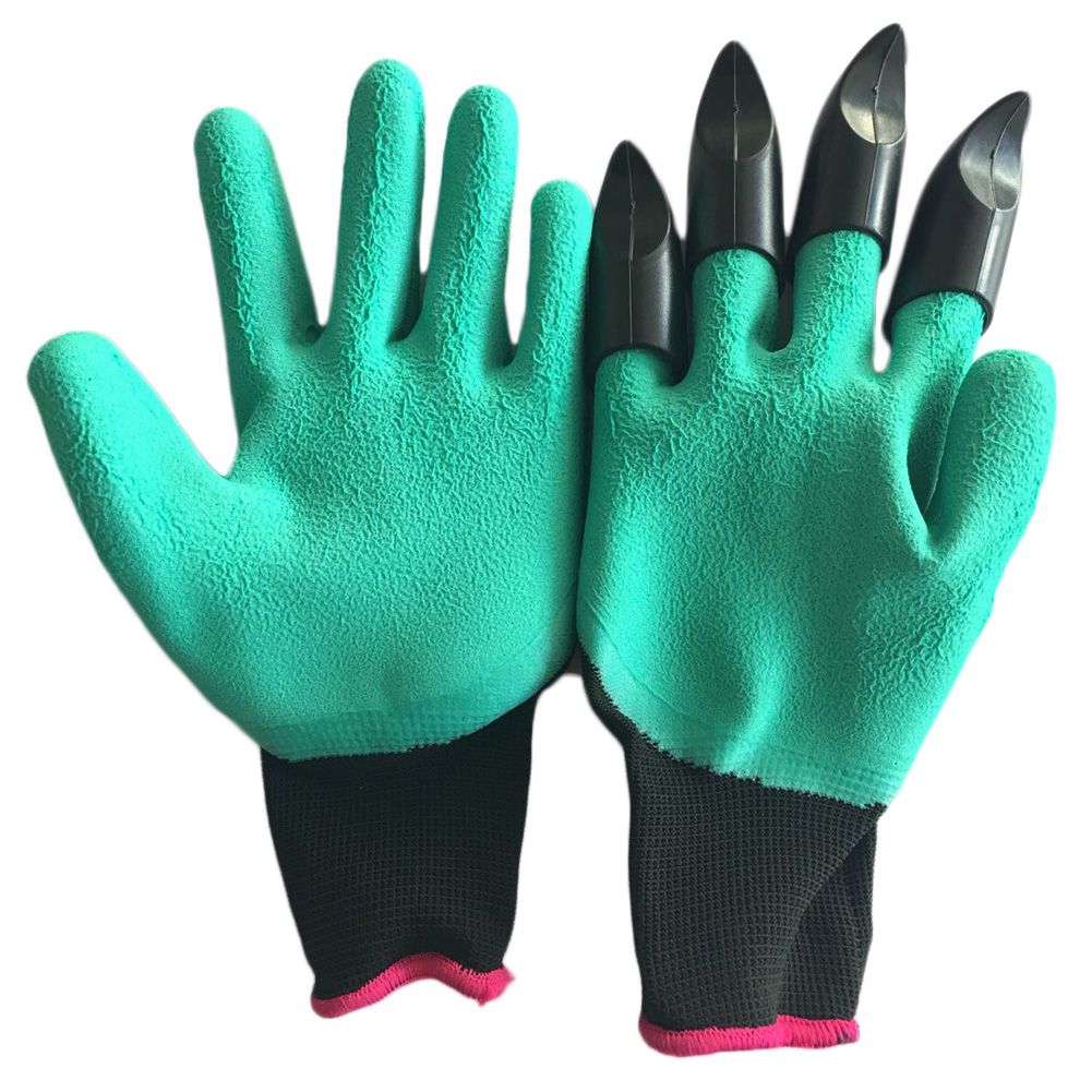 1 x Pair Rubber Latex Black Gardening Garden Builders Work Gloves Size M