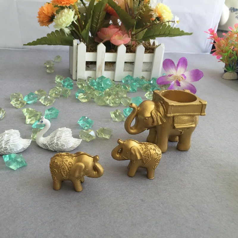 Gold Lucky Elephant Place Card Holder Holders Name Number Table Place