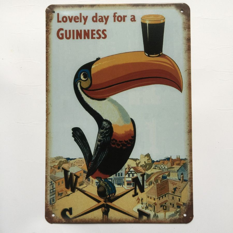Lovely Day For A Guinness Metal Sign Plaque Man Cave Beer Retro Garage Pub Bar