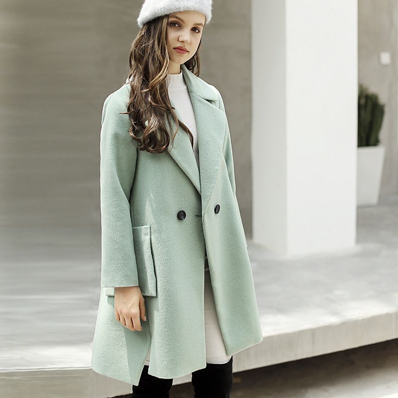 plus size green wool coat