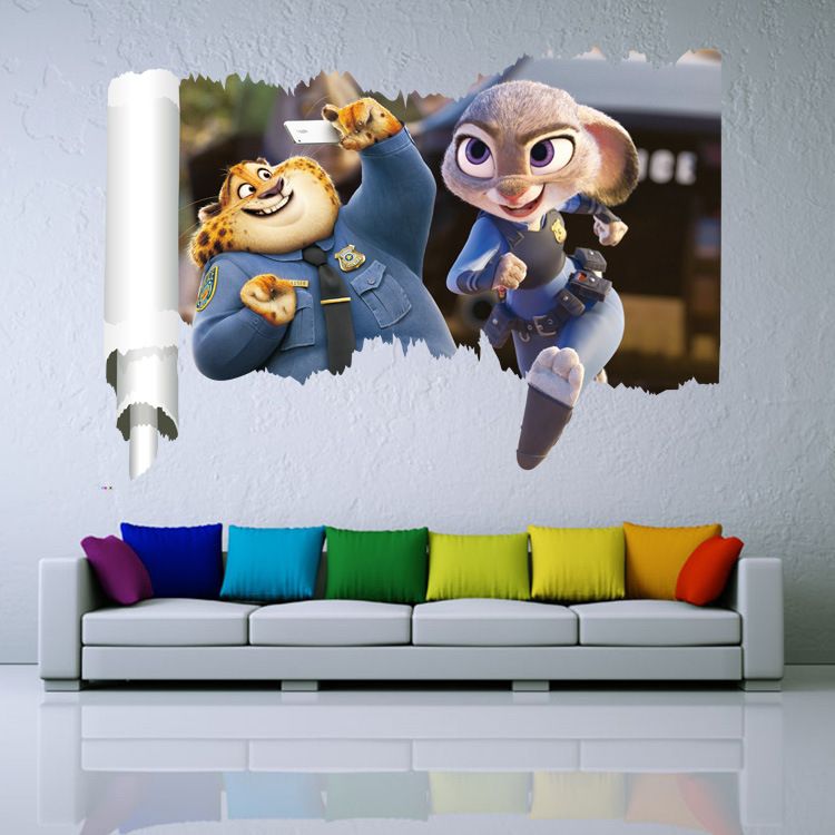 wholesale and retail 2016 zootopia judy hopps stickers living home decoration bedroom childrens room cartoon decorative zootropolis nick wilde 2030 wall sticker from jinliyu888 6 94 dhgate com