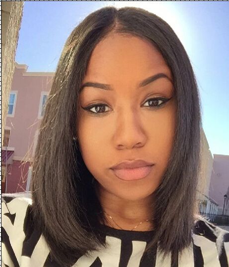 Peruvian Hair Middle Part Straight Hair Wigs Human Hair For Black
