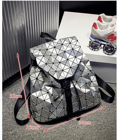Silver geometric backpack 2025