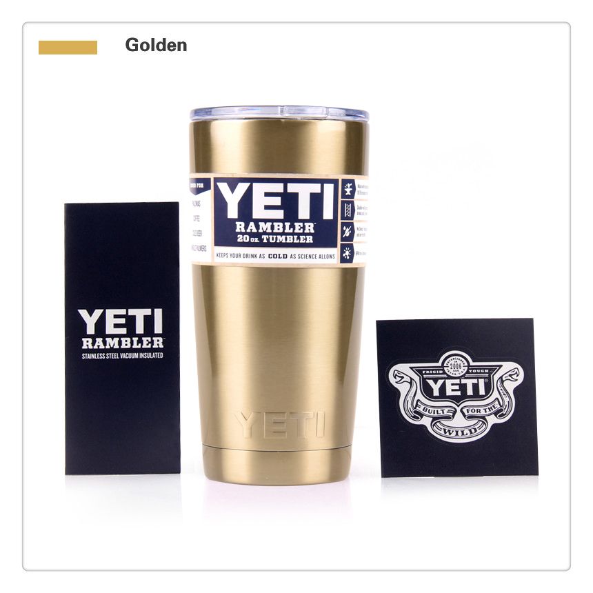 Discount Hot Yeti Rambler Cups Stainless Steel Mugs Gold Powder Coated
