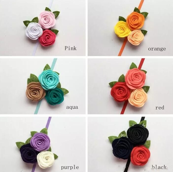 Girl Flower Headband Bebe Triple Felt Rose Head Band For Kids Christmas Princess Photo Props Hair Accessories From Fashion Show17 0 Dhgate Com