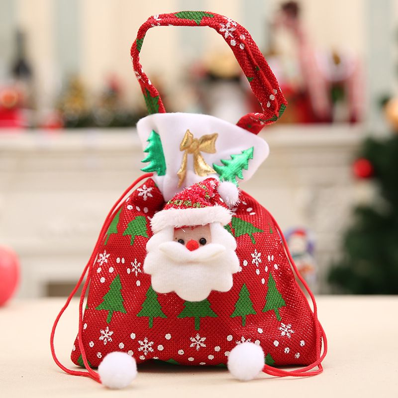10 PIEZAS Bolso de Navidad Festivo Cordón Navidad Caramelos Regalo Bolsa de devolución Cordón de regalo 
