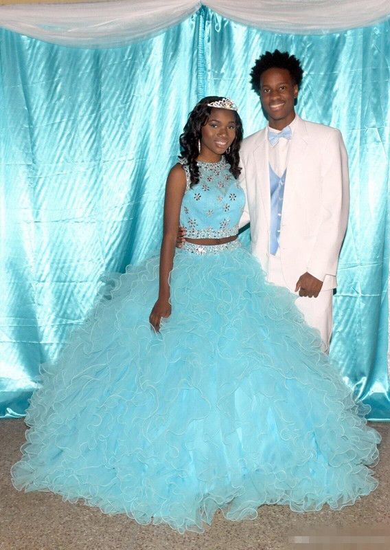 two piece quinceanera dresses turquoise