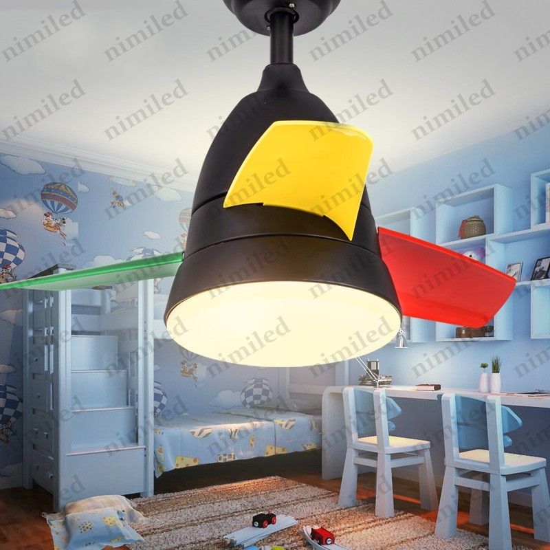 2019 Nimi923 26 36 Modern Minimalist Black Silver Children Ceiling Fan Light Bedroom Chandelier Mini Led Lights Restaurant Pendant Lamp From