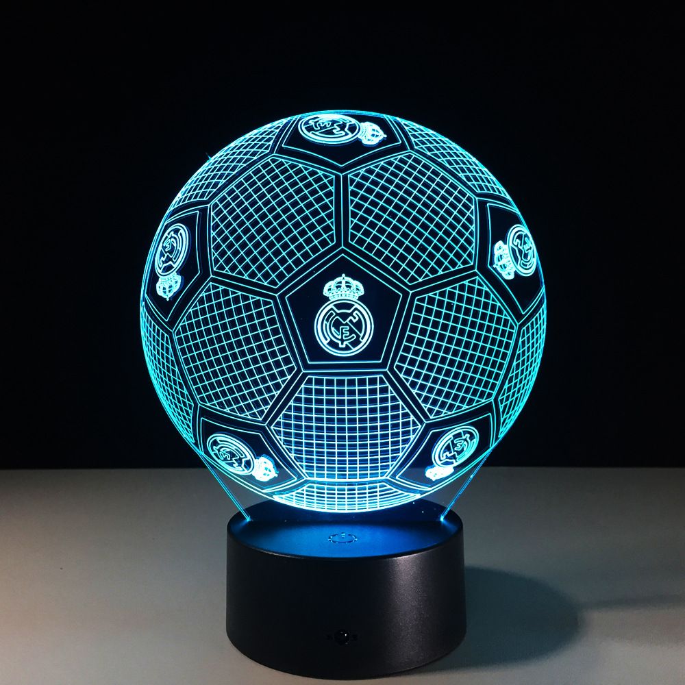 2020 Real Madrid Football Style 3d Table Lamp Xmas Gifts Night