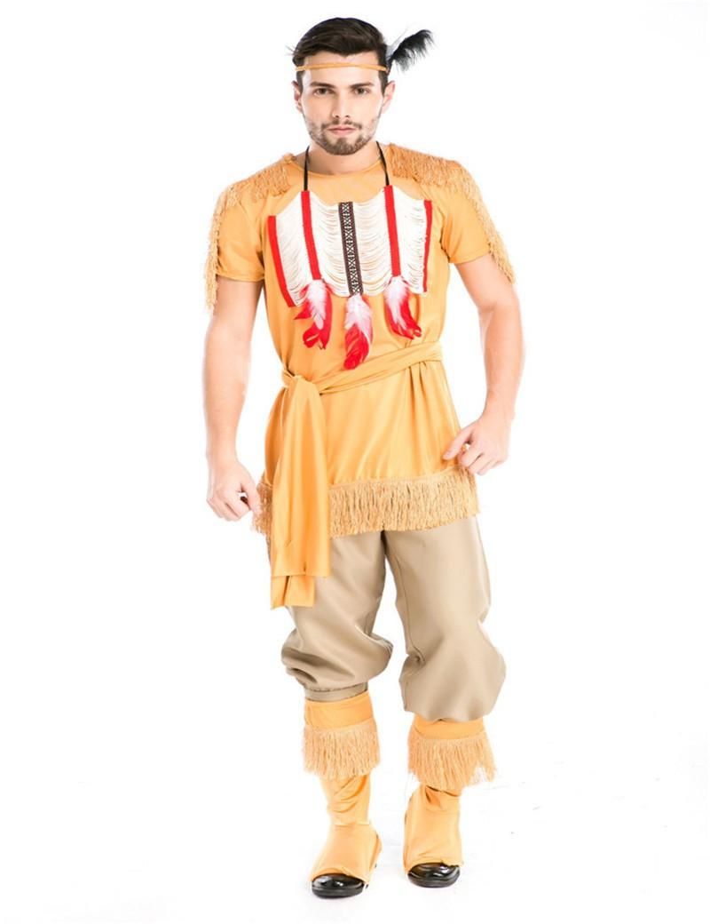 Cosplay Party hombres adultos ropa indígena ropa india Savage disfraces de  Halloween 6 unidsset envío gratis