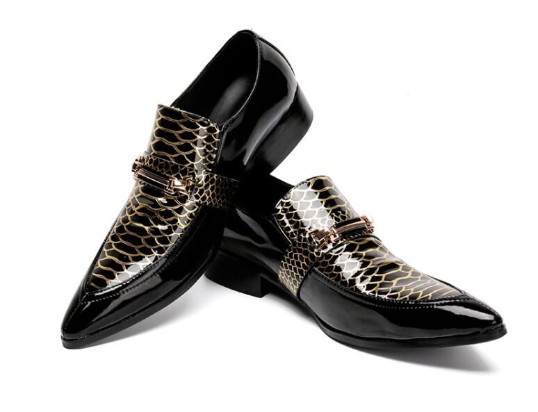 shining black leather shoes