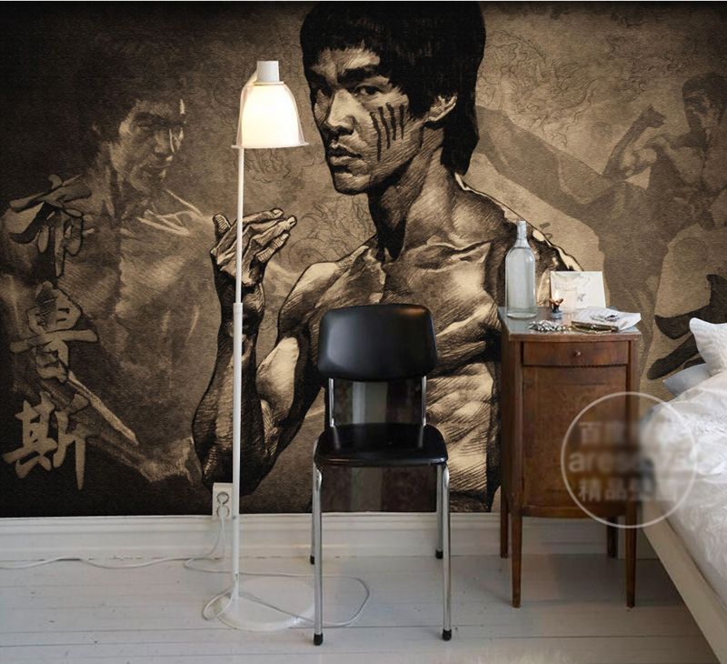 Papel tapiz clásico bruce lee pared murales kung fu foto fondo de pantalla  dormitorio martial artes