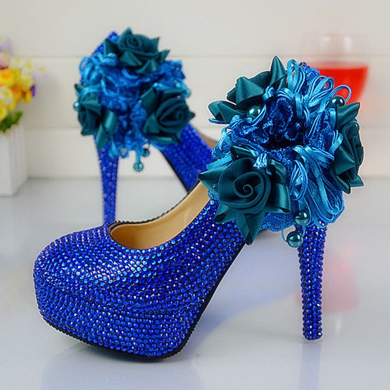 royal blue and silver wedding shoes