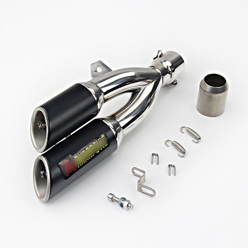 Tuyau D/éChappement De Moto/ pour Tuyaux D/éChappement de 51 mm 18.5 Convient pour La Modification de Motos et VTT Tels Que Yamaha//Suzuki//Honda,Blacks 2de Diam/èTre