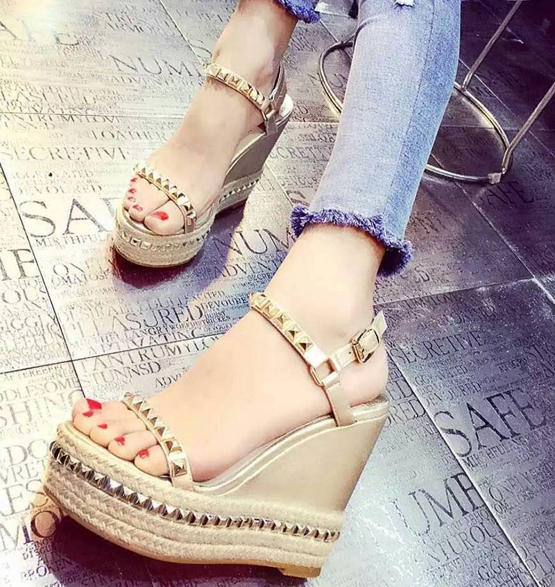 gold designer wedges