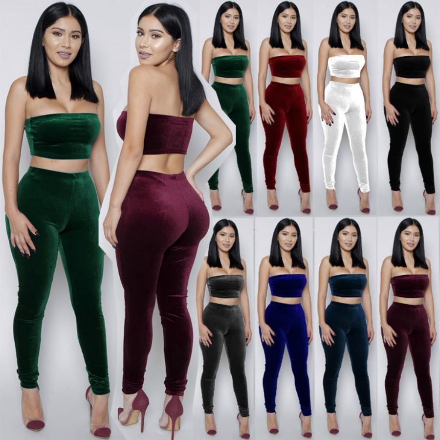 velvet two piece outfit