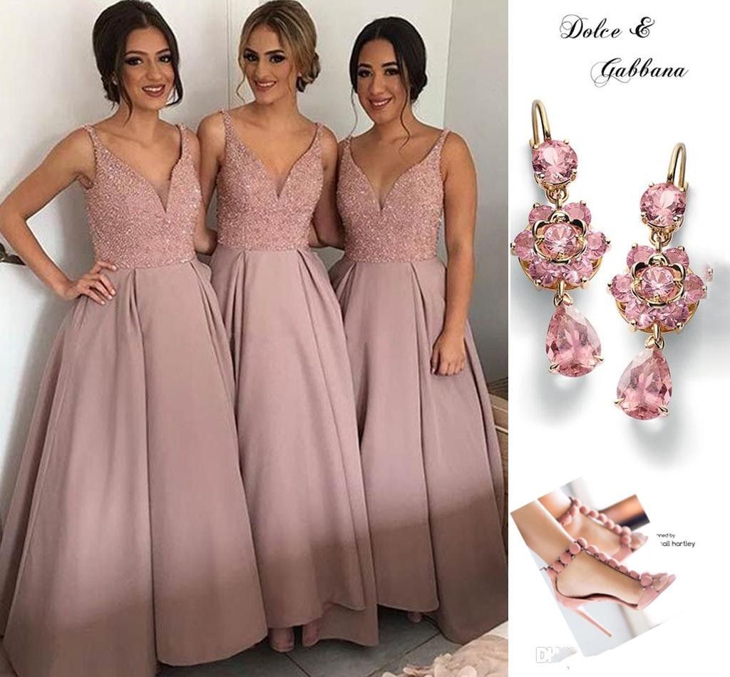 rose pink dresses for bridesmaids