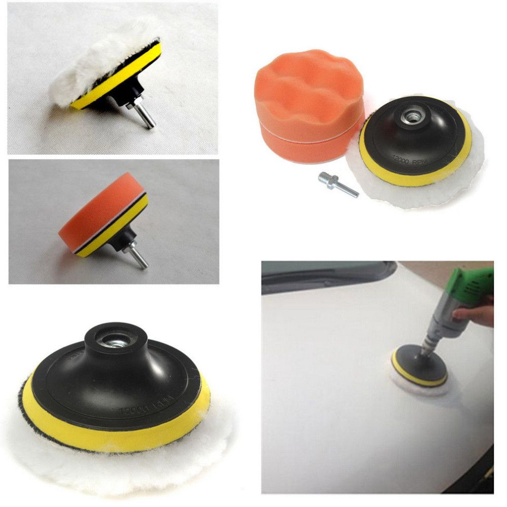 NEW 7 Pcs 3/" Buffing Pad Auto Car Polishing Wheel Kit Buffer Drill AdapteRDUK
