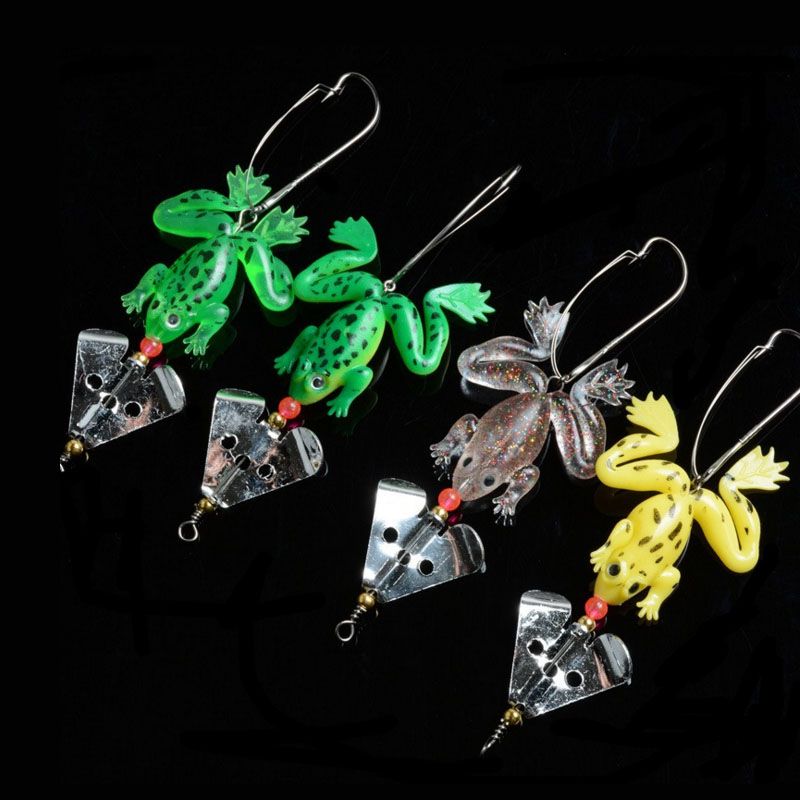 2021 Wholesale Rubber Frog Soft Fishing Lures Bass CrankBait Sinking 3D Eye Fishing Lure 9cm 3.