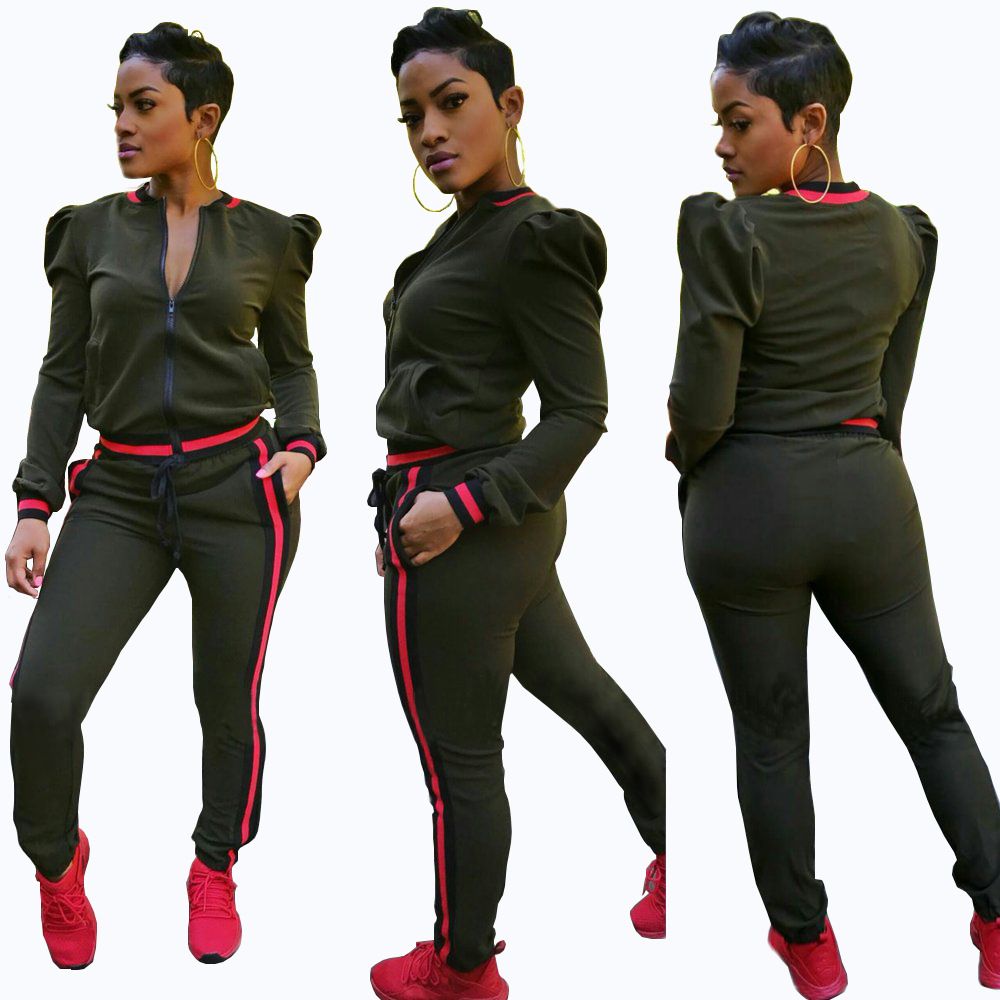 army green tracksuit womens