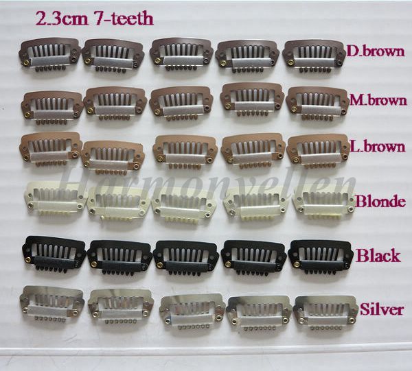 2.3cm Black 100 Hair Extension Snap Clips for Wig Wigs Weft Clip in 23mm