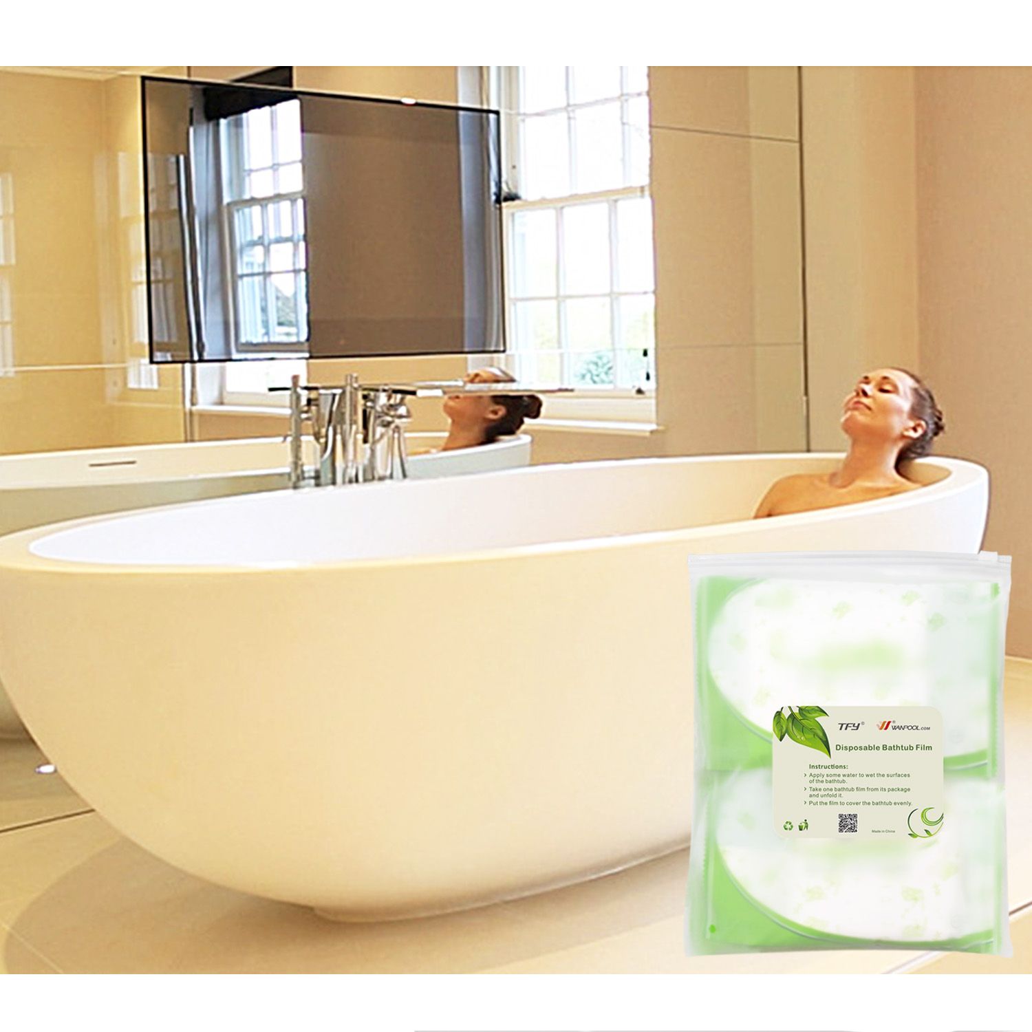 2021 TFY Ultra Large Disposable Film Bathtub Lining Bags For Salon