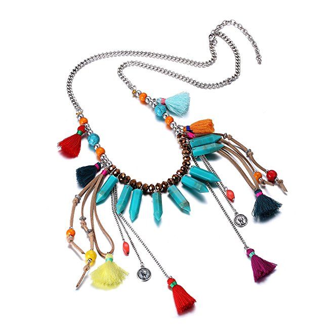 Arrivée Bijoux longue Vintage Femmes pour les cadeaux pendentif chaîne collier turquoise
