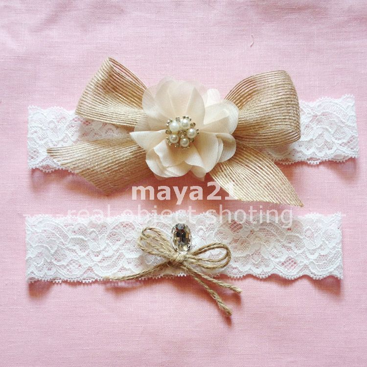 rustic garter set
