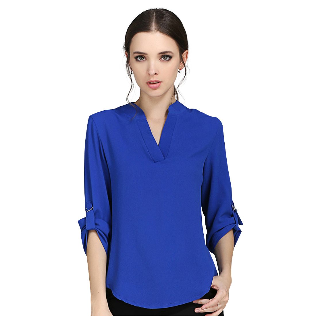 Camisa De Gasa De Manga Larga Elegante Para Mujer Blusa 73 Camisa De Gasa De Manga Larga Elegante Para Mujer Blusa 73
