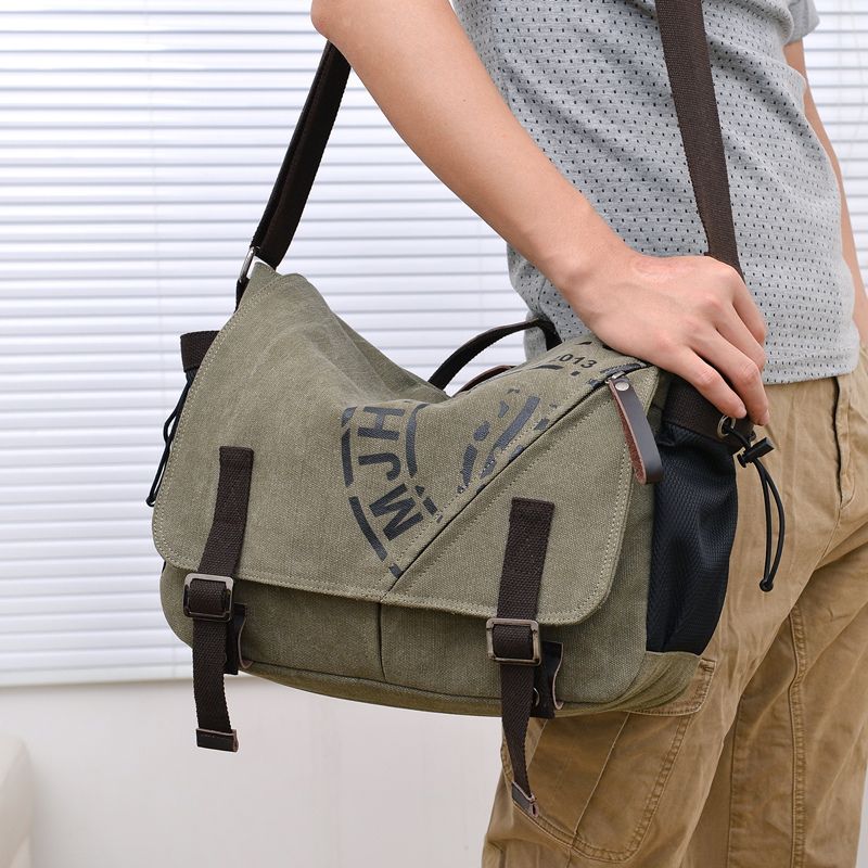 Men/'s Vintage Canvas Messenger Shoulder Bag Crossbody Sling School Bags Satchel