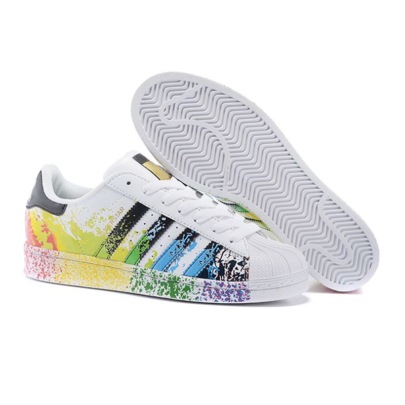 2016 Newstar Superstar 2 W Zapatos Mujeres Y Hombres Superstar Metal Graffiti Running Shoes Sneakers