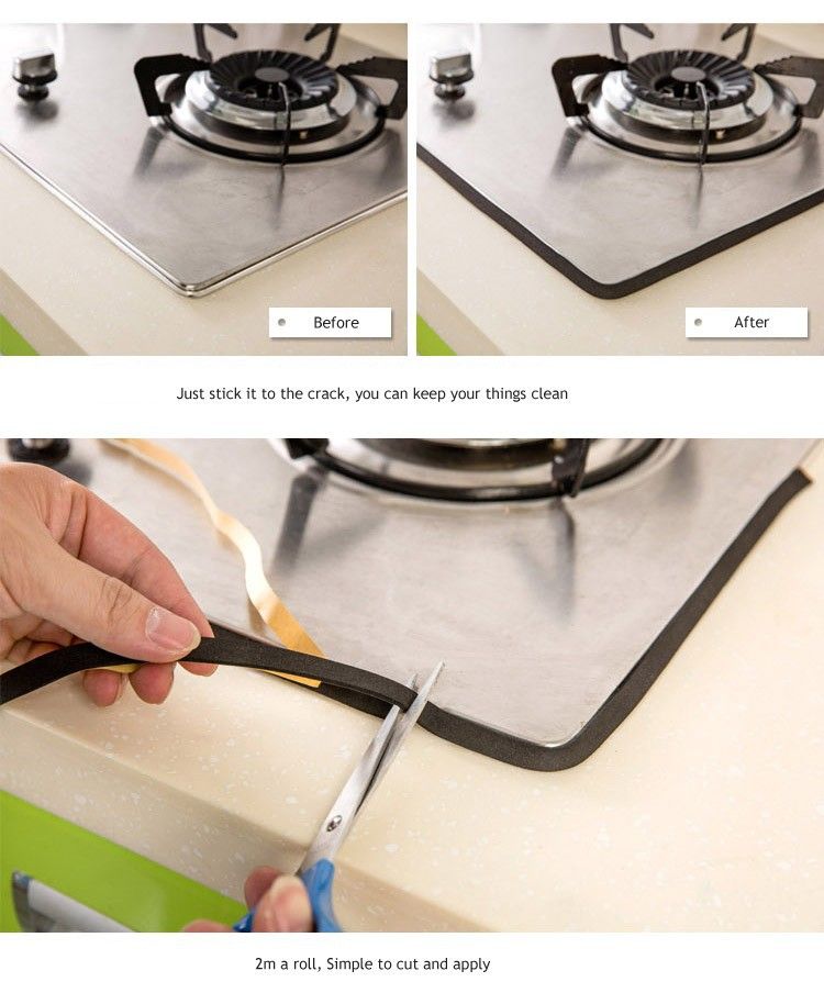 21 Inches Gas Stove Cooker Slit Antifouling Strip Sealing Tape Sealing Strip Kitchen Tool White 21 Inches Gas Stove Cooker Slit Antifouling Strip Sealing Tape Sealing Strip Kitchen Tool White