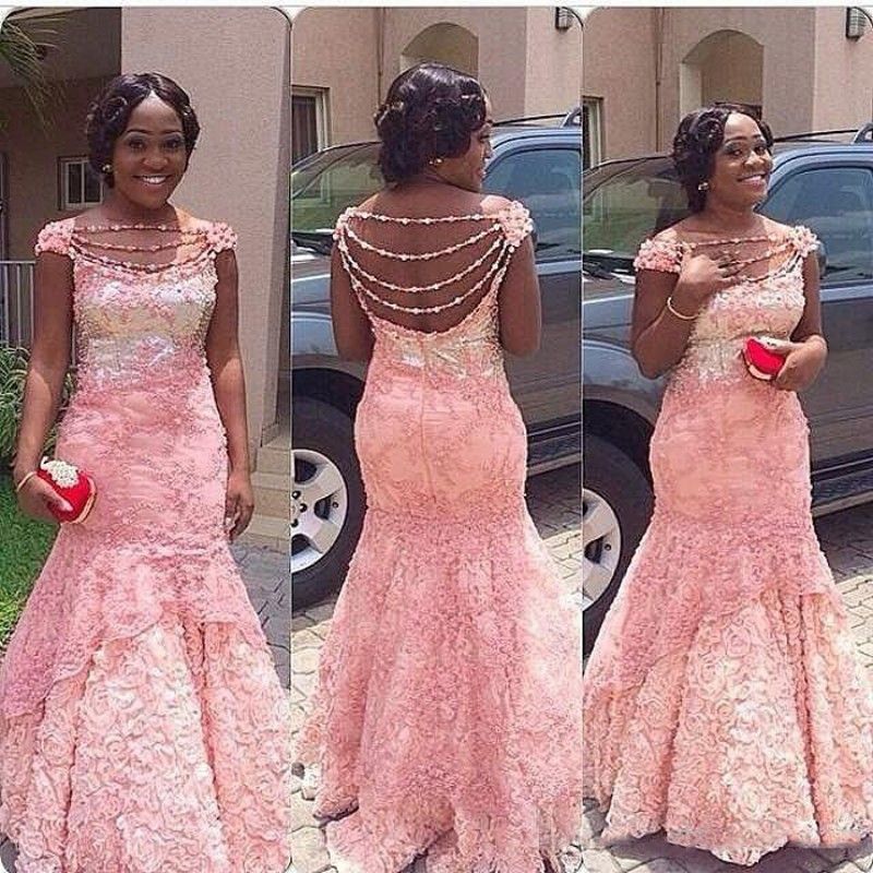 cap sleeve mermaid prom dress