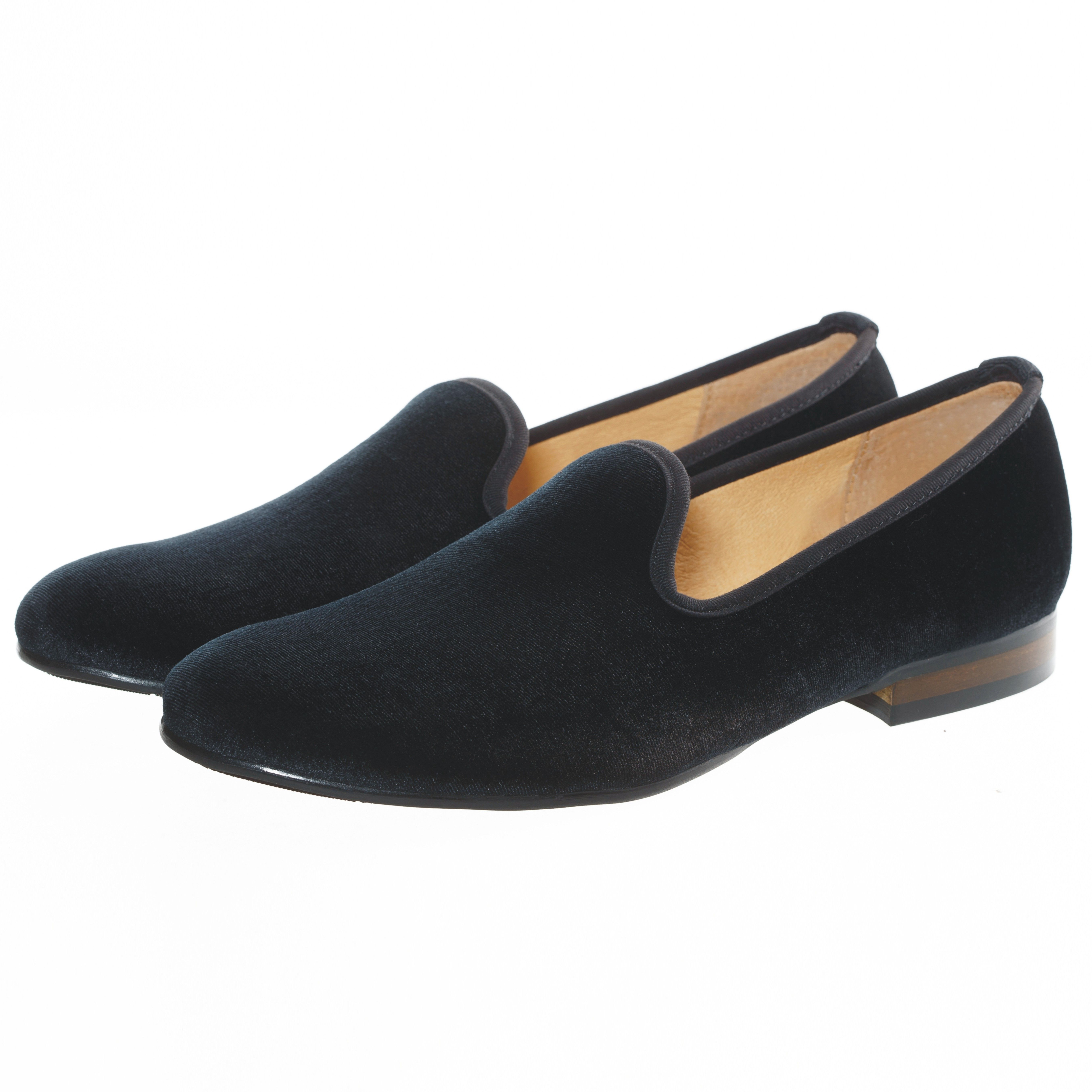 black slip on loafers