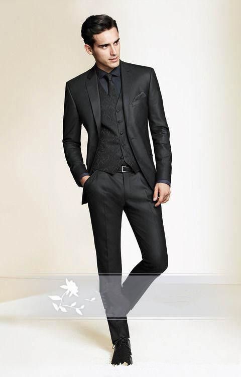 black slim tux