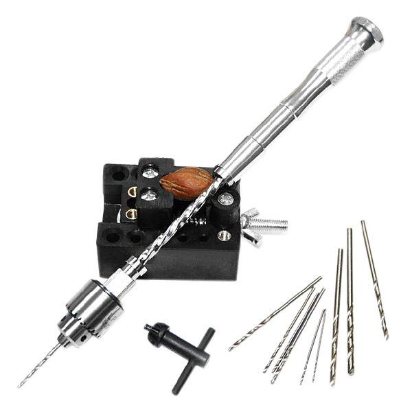 Mandrin sans clé Outils 10 Mèches Forets hélicoïdaux Mini Perceuse À Main Mandrin sans clé Outils 10 Mèches Forets hélicoïdaux Mini Perceuse À Main
