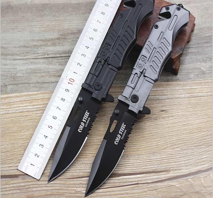 High Quality! Cold Steel Pocket Knife Folding Black Blade Tactical