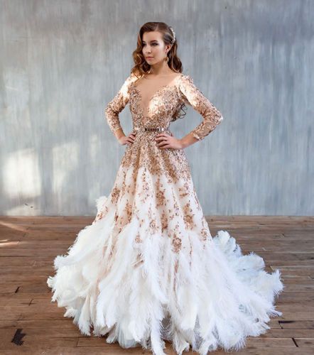 Feather Wedding Dress