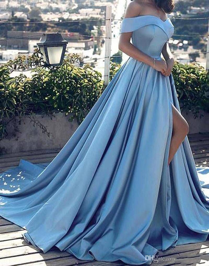 light blue evening gown