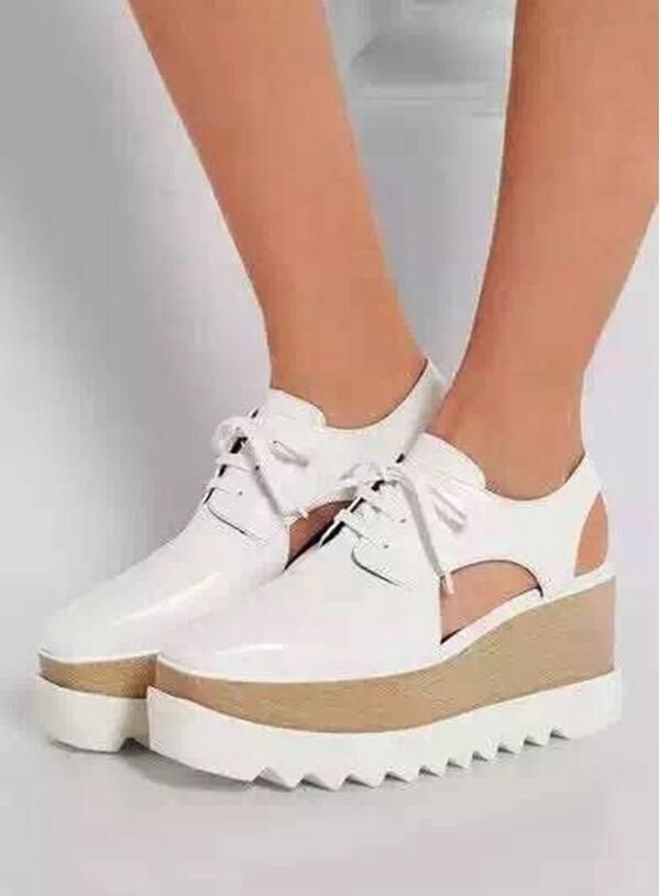 white oxford platform shoes