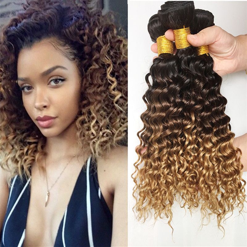 Cheap 8a Three 3 Tone Hair Weave 1b 4 27 Honey Blonde Ombre