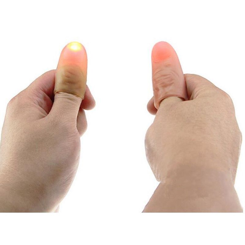 4 x LED Finger Thumbs Light red Color Magic Prop Party Bar Show Lamp