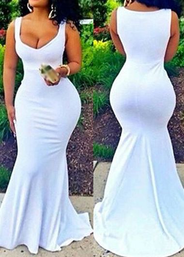 White V Neck Sleeveless Mermaid Dress Summer Casual Dresses From  Ifashionshop, $18.3 | DHgate.Com