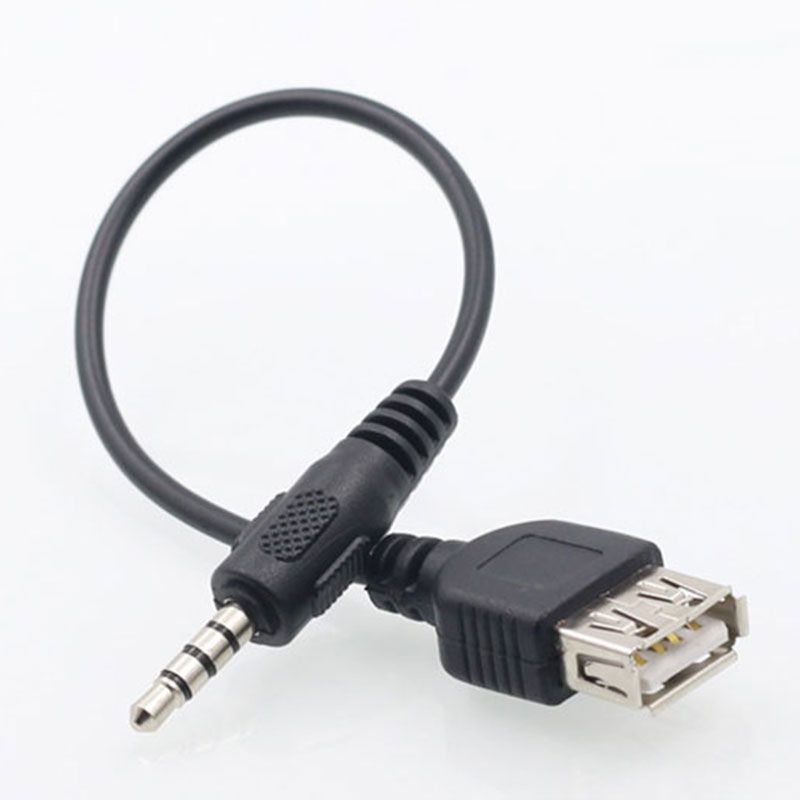 3.5mm AUX Audio To USB 2.0 Male Charge Cable Adapter Cord For Car MP3