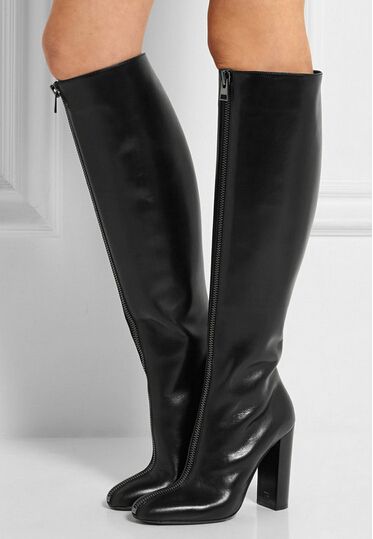 leather look ankle boots