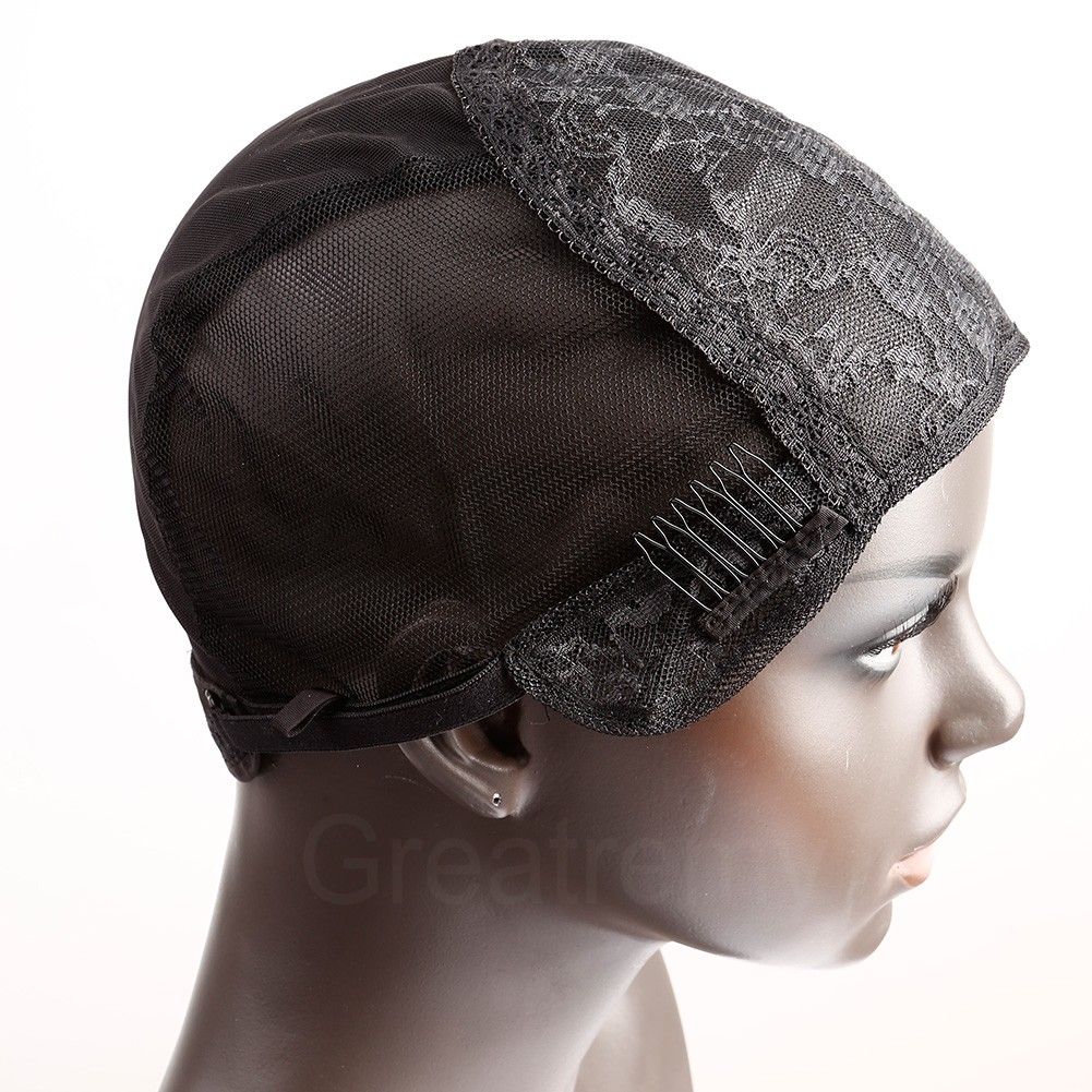 Greatremy Профессионального парик шапка для зарабатывания парика с Комбс и регулируемыми ремни Швейцарского шнурка черных Среднего размером