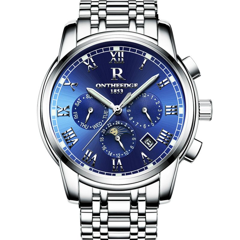 RONTHEEDGE Fashion Classic Mechanical Watches Men Automatic Moon